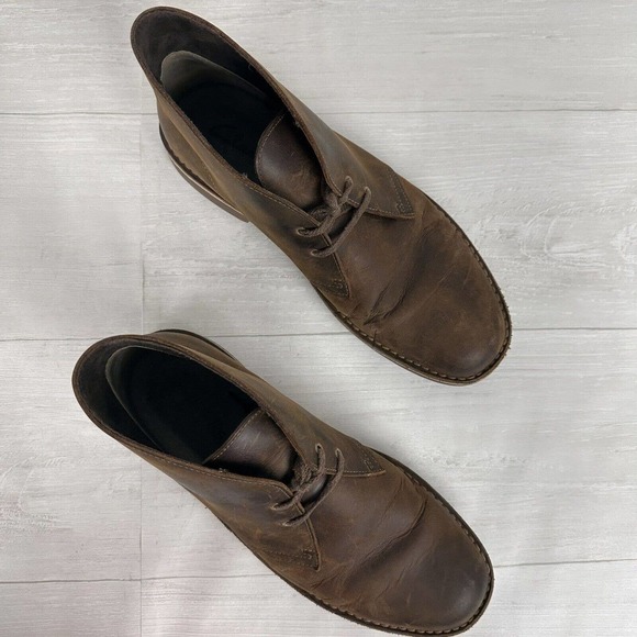 Clarks Bushacre Chukka Desert Boots Men Size 10.5 M Leather Brown Lace Up Shoes‎ - Picture 11 of 13